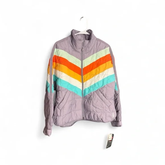 NWT FP Movement by Free People Pippa Printed Packable Chevron Puffer Jacket - Picture 4 of 6